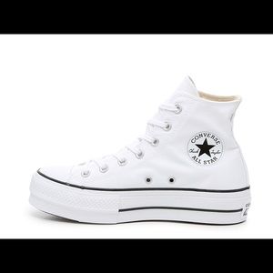 WHITE CONVERSE HIGH TOP PLATFORM SNEAKER